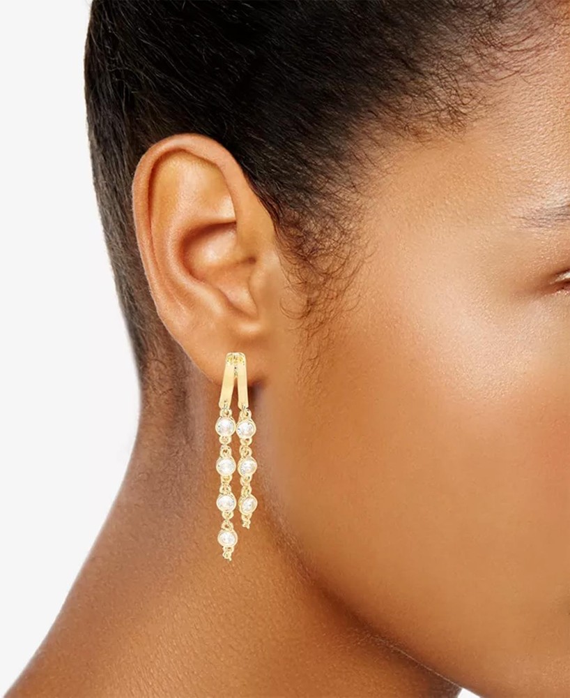 Chain Cubic Zirconia Drop Earrings