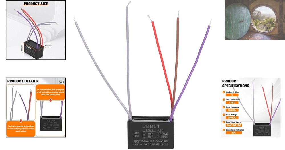 Efficient Ceiling Fan Capacitor 5-Wire - Compatible with NEW TECH Models