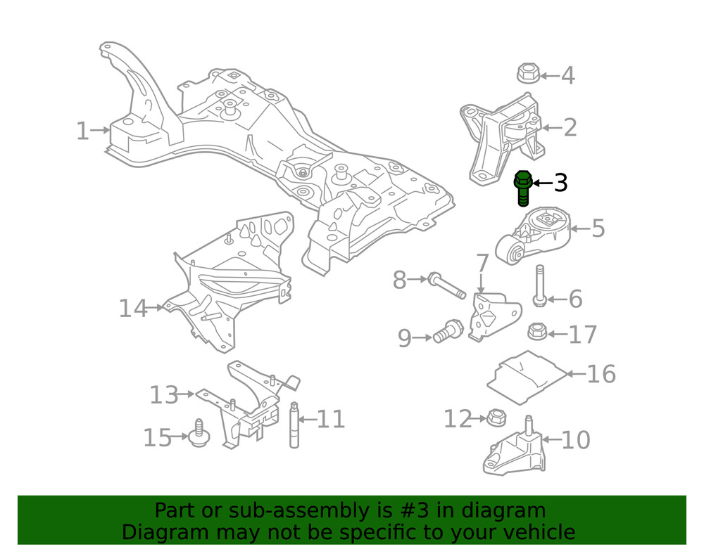 Genuine Ford Engine Mount Bolt W707543-S303