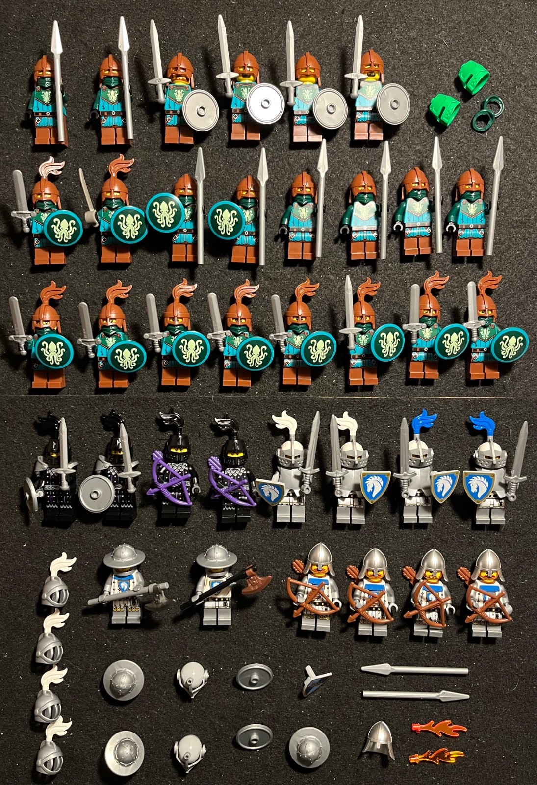 LEGO Minifigures Lot - Castle Theme - Kraken, Horse, Snake Knights