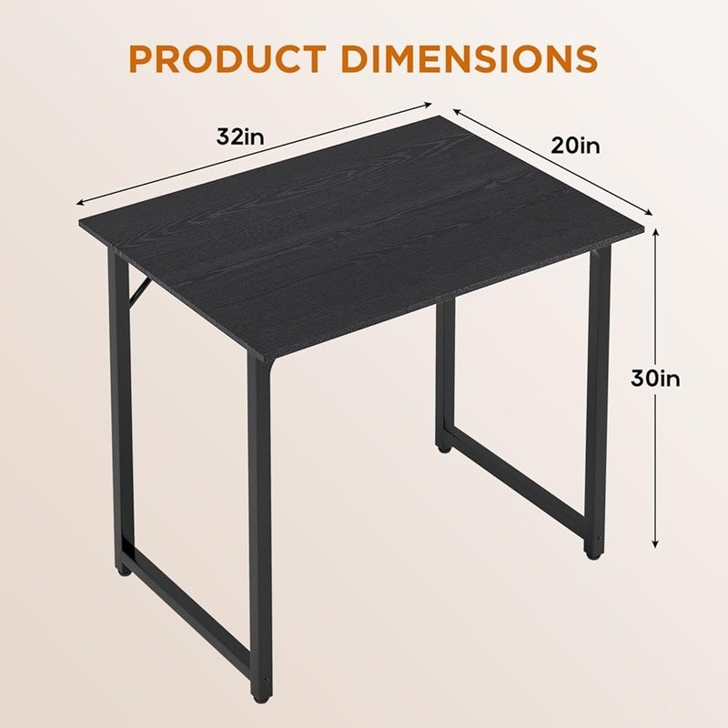 Compact Computer Desk Small Office Writing Table Sturdy Design Adjustable Feet