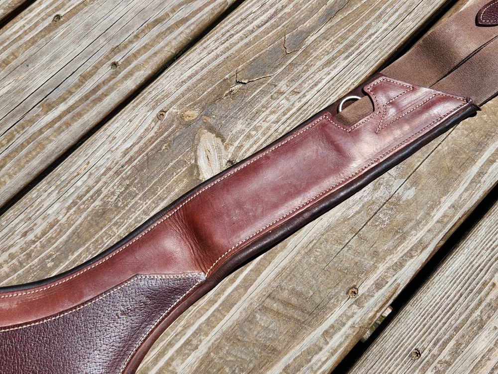 Devoucoux Two Tone Brown Padded Belly Guard Stud Jump Girth - 58"-145cm
