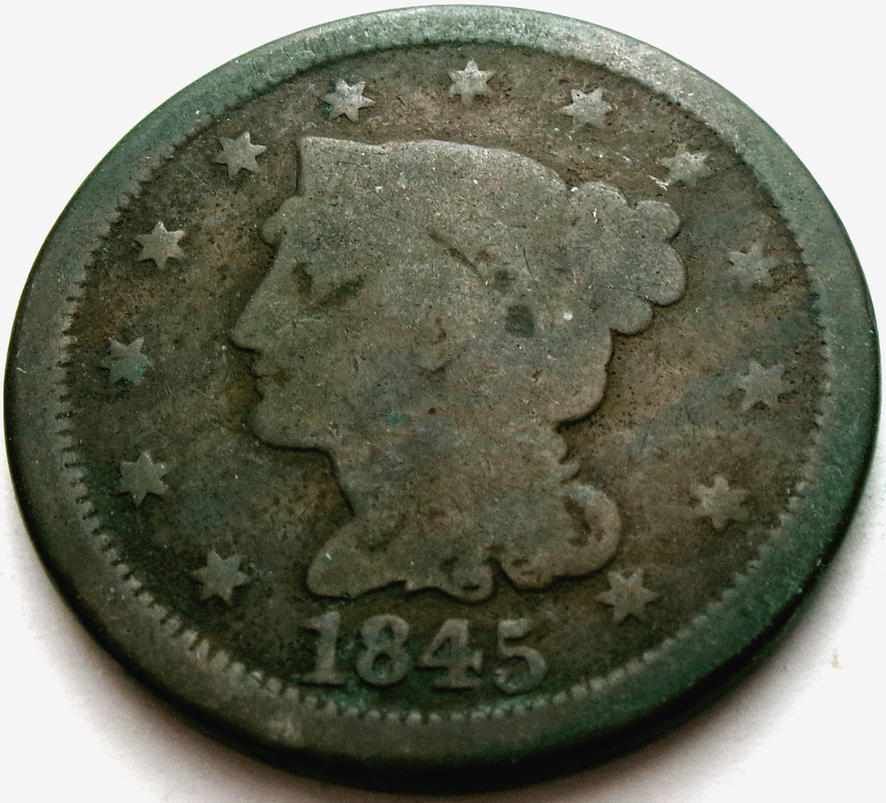 1845 Braided Hair Large Cent