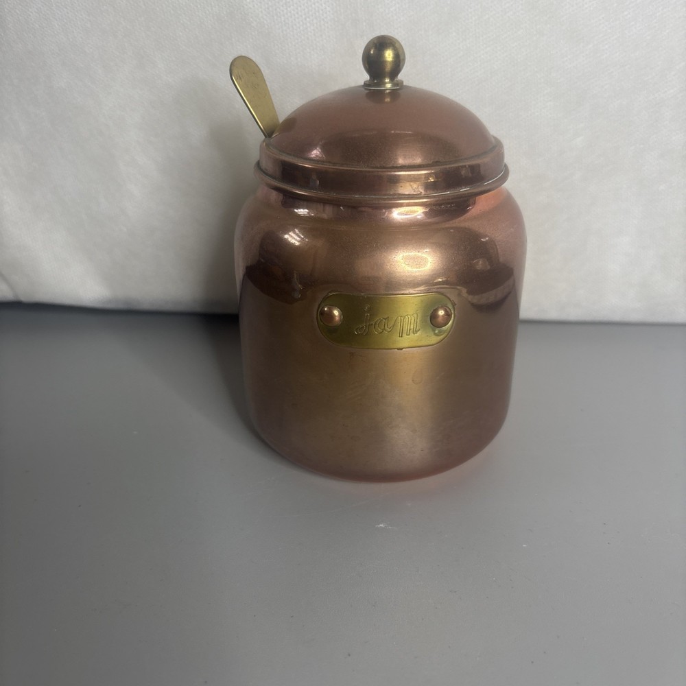 KOREAN Copper Jam Jar w/Brass Spoon