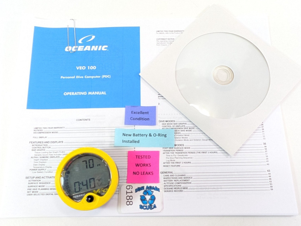 Oceanic Veo 100 Scuba Dive Computer Puck Module Diving Veo100 #6188