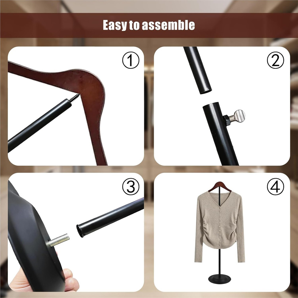 Adjustable T-Shirt Display Stand - 2 Pack Metal Rack for Retail Use
