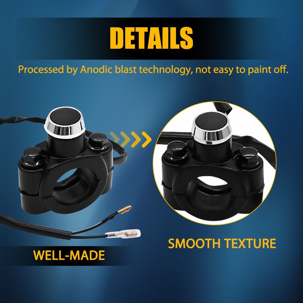 Motorcycle Switch Horn Handlebar Mount Push Button Momentary Start Universal EXV