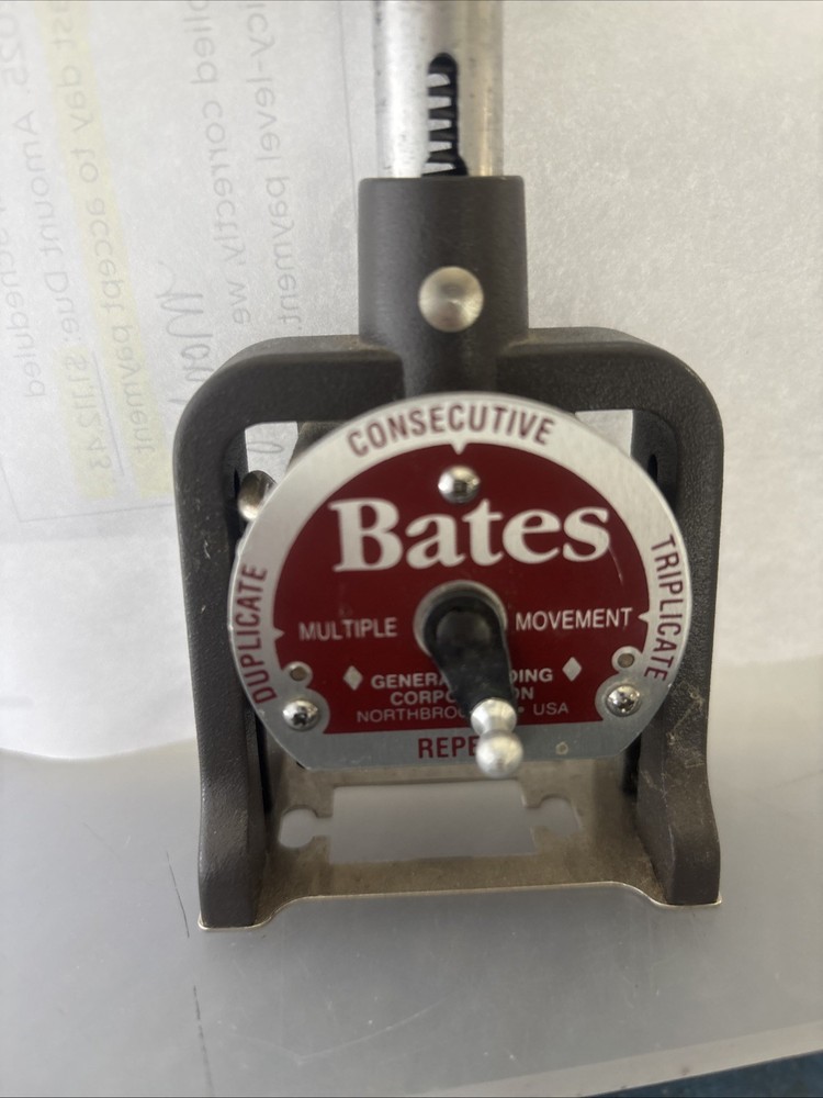 Vintage Bates Multiple Movement Numbering Machine 6 Wheel Style E
