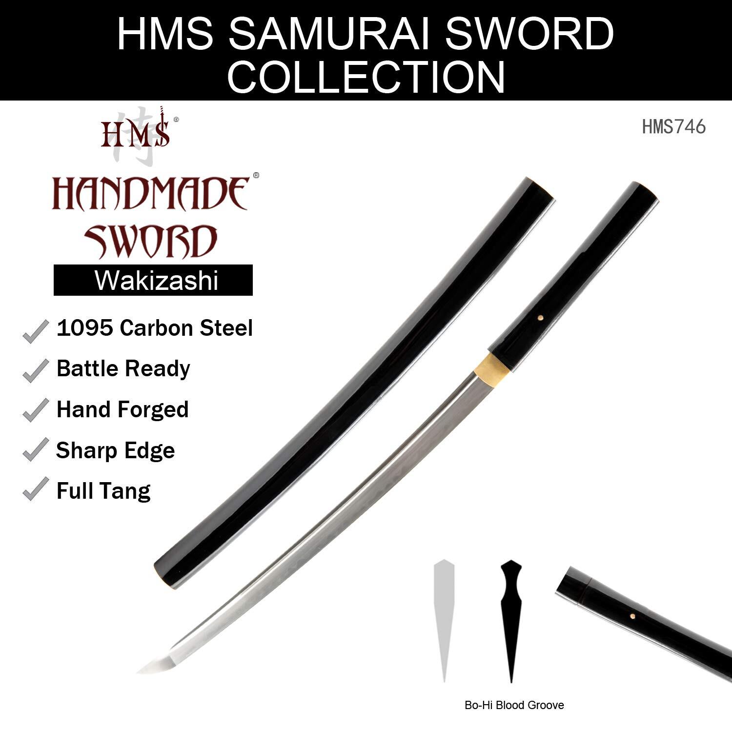 HMS Fully Functional Kill Bill O-Ren Ishii Shirasaya Wakizashi, 1095 Carbon Stee