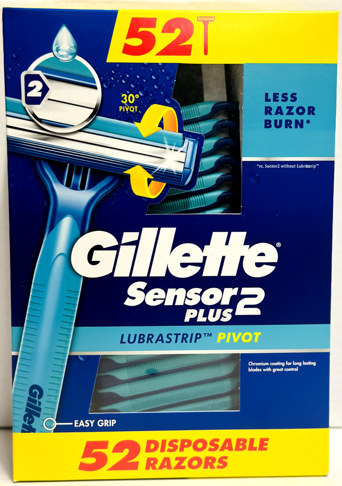 Gillette Sensor2 Plus Disposable Razors - 52 Count+Free Shipping