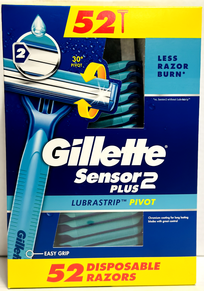 Gillette Sensor2 Plus Disposable Razors - 52 Count+Free Shipping
