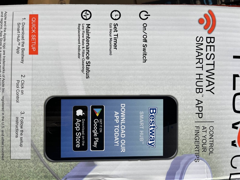 Bestway Flowclear 2000 GPH Filter Pump Smart Touch WiFi App Control Above Ground
