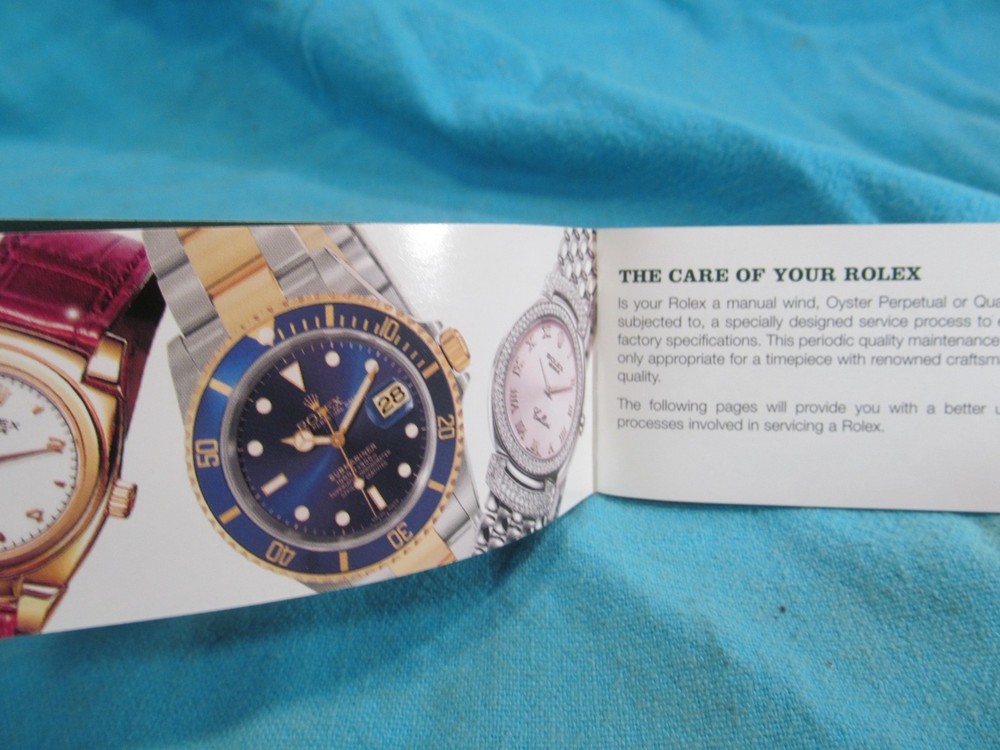ROLEX FACTORY SERVICE BOOKLET
