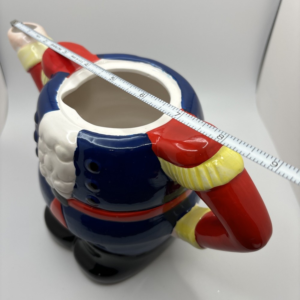 Christmas Nutcracker Tea Pot Ceramic Multi-color 8.5" Tall