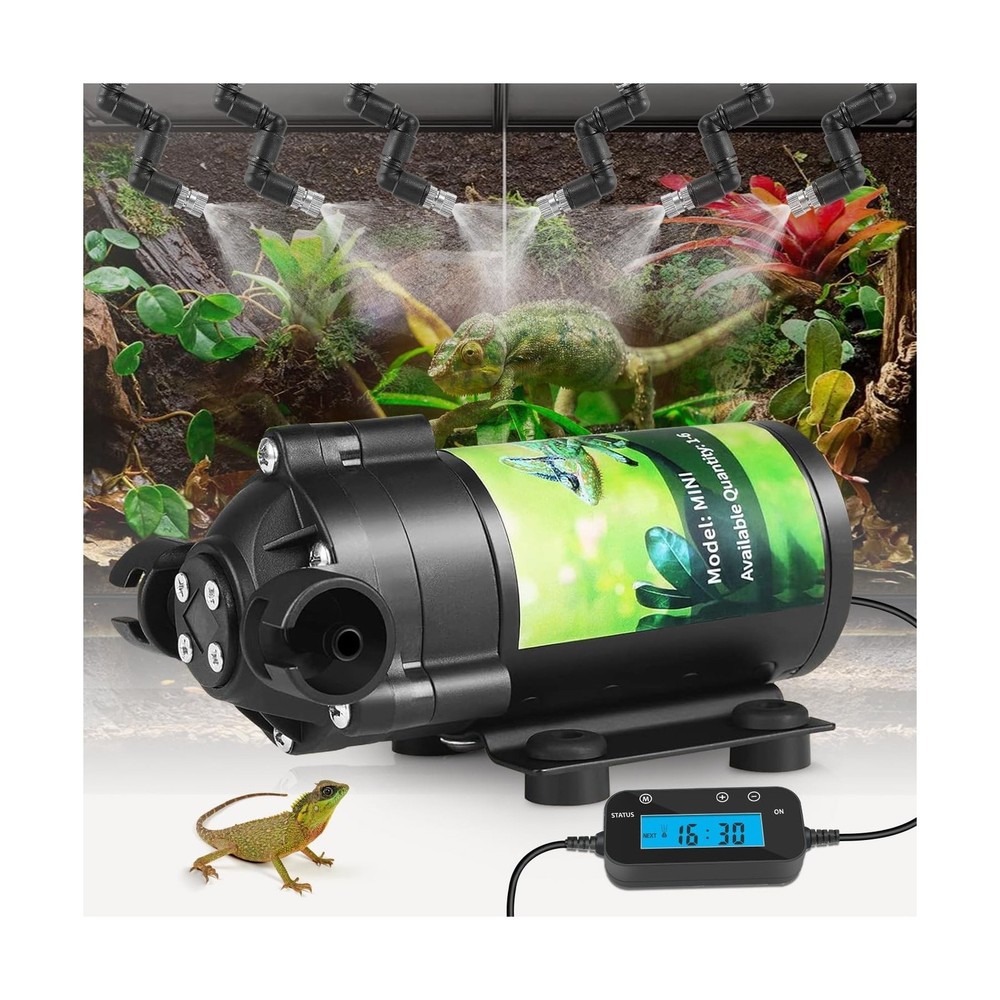 Reptile Mister System, External Timer & 360° Adjustable Nozzle, Hum... Fast