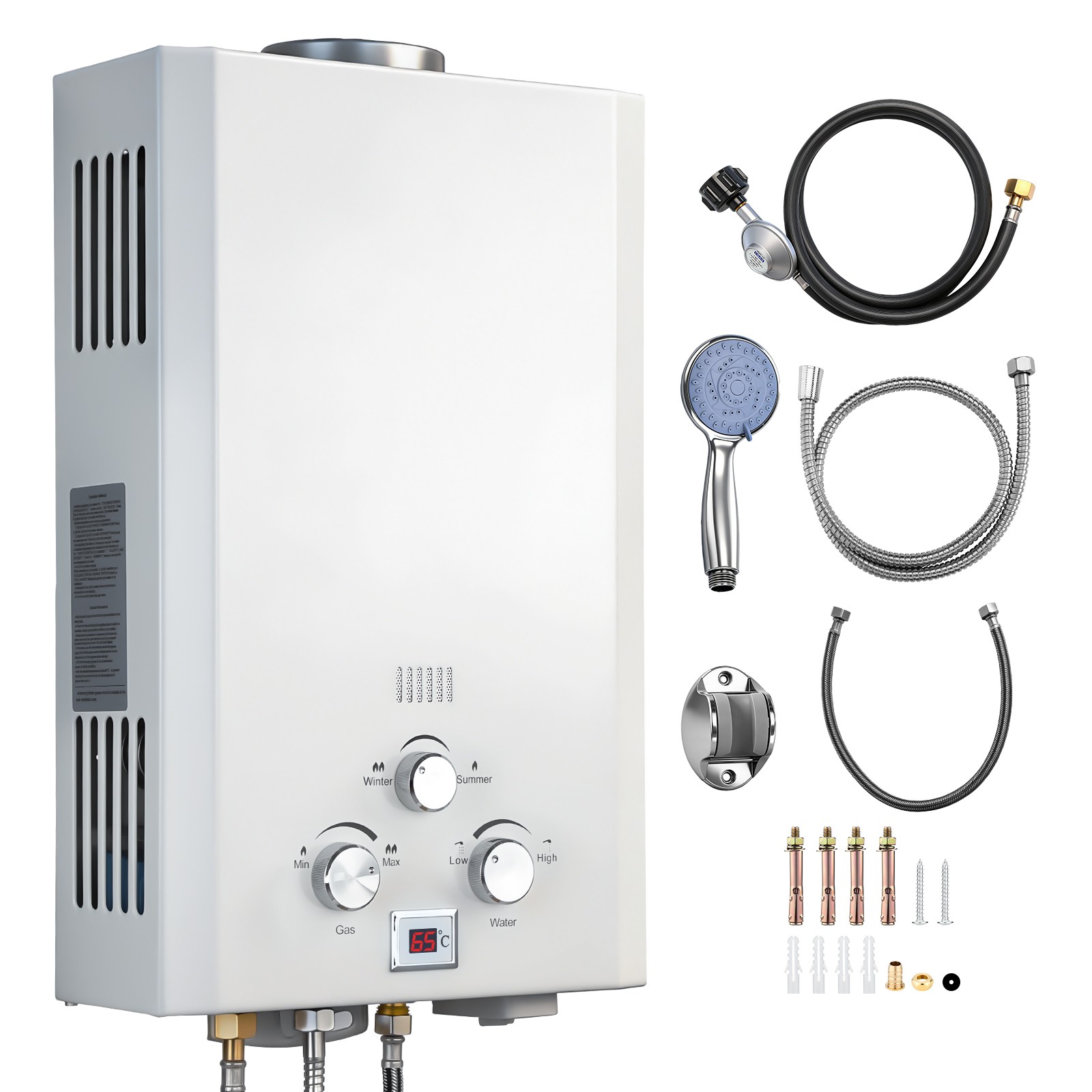 Tankless Propane Gas Hot Water Heater On-Demand Instant Gas Pressure 2800 Pa