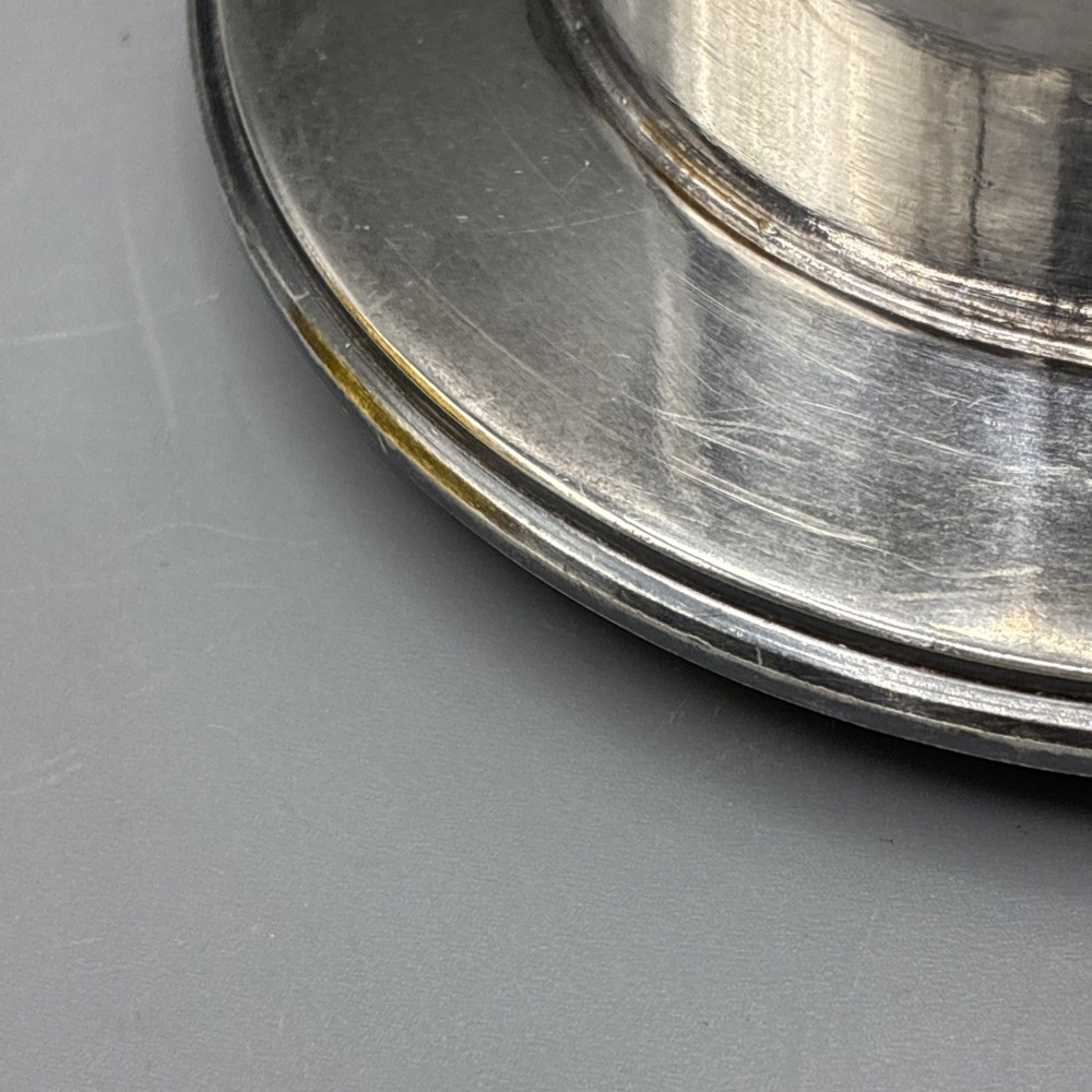 Silver Plate Tea Strainer Press Cup Handle Lid 3pc Marked