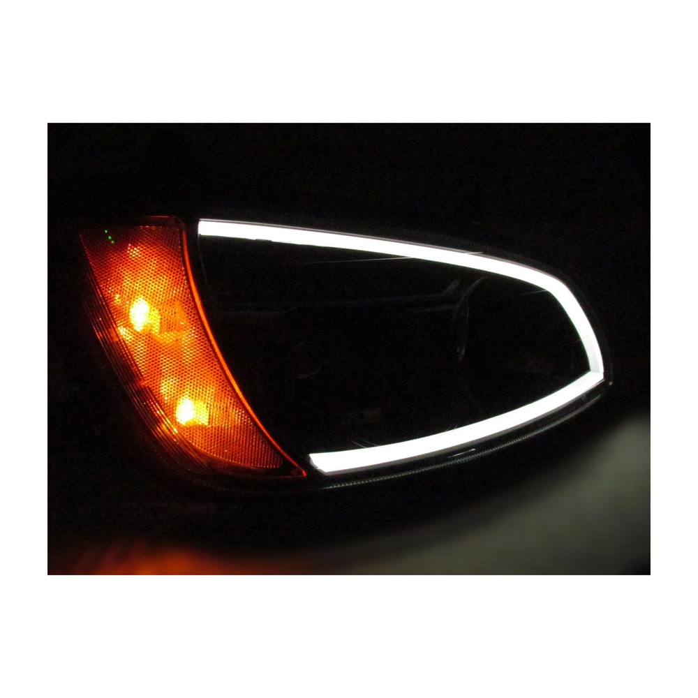 Black Projector Headlight w/LED Bar for Kenworth T660 - Driver Side