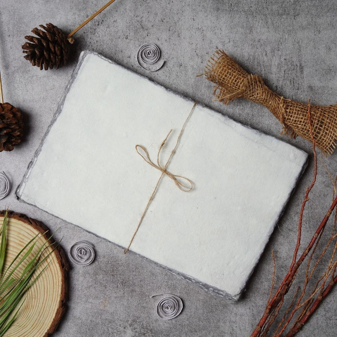 Watercolor Paper Cold Press 200 GSM Blank Handmade Cotton Deckle Edge 50 Sheets