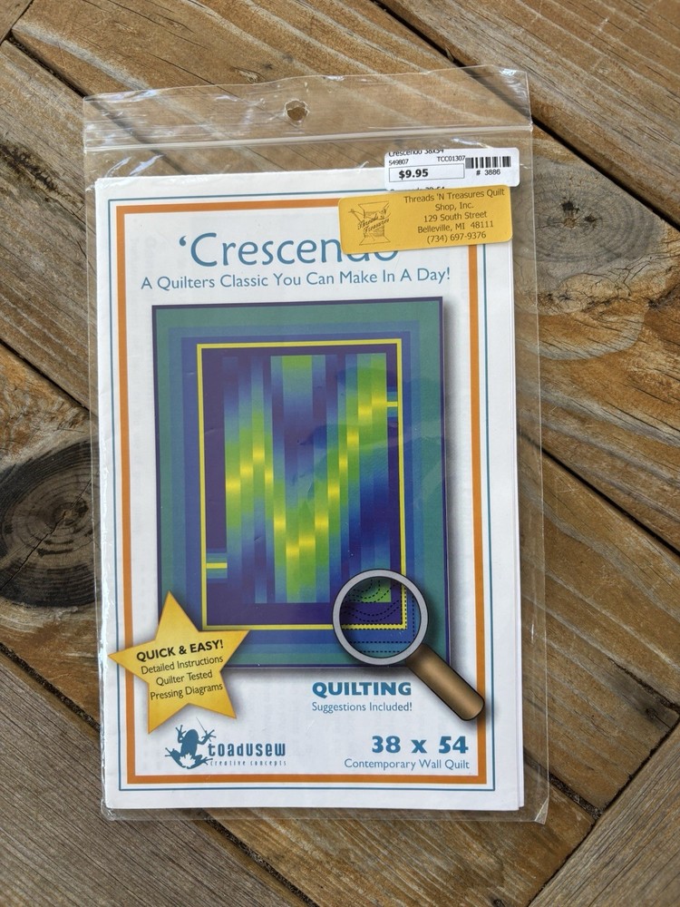 Crescendo Quilt Pattern Toadusew 38" x 54"