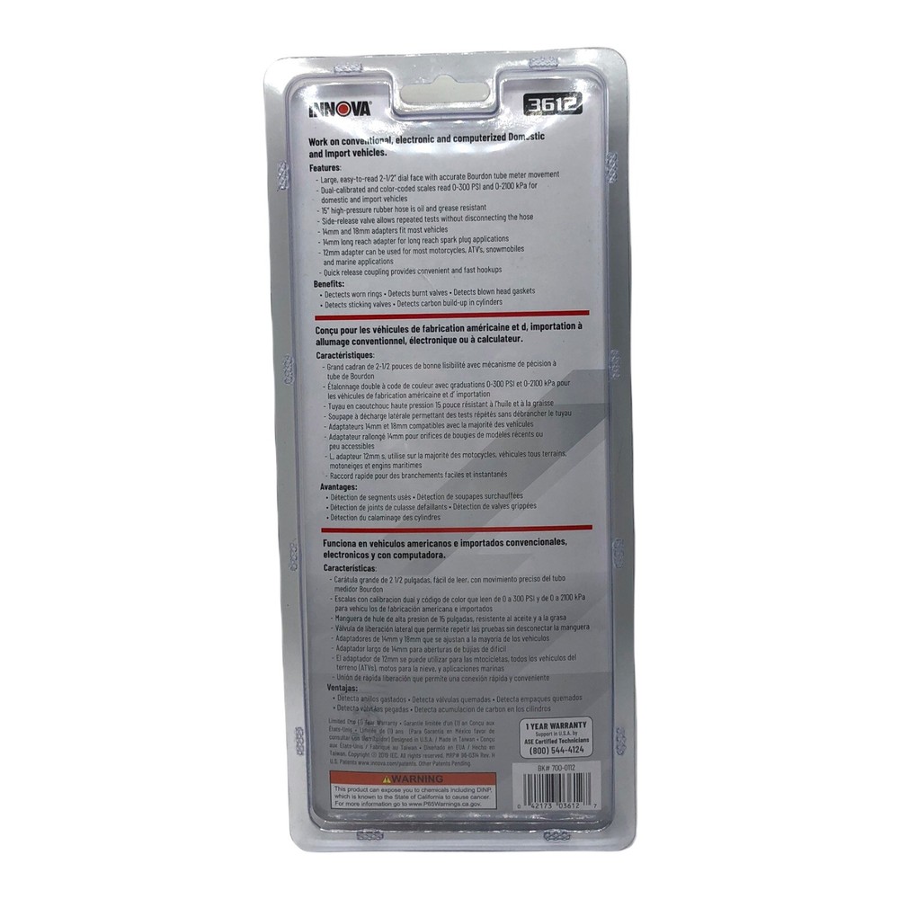 INNOVA 3612 Compression Tester 4 Piece Kit