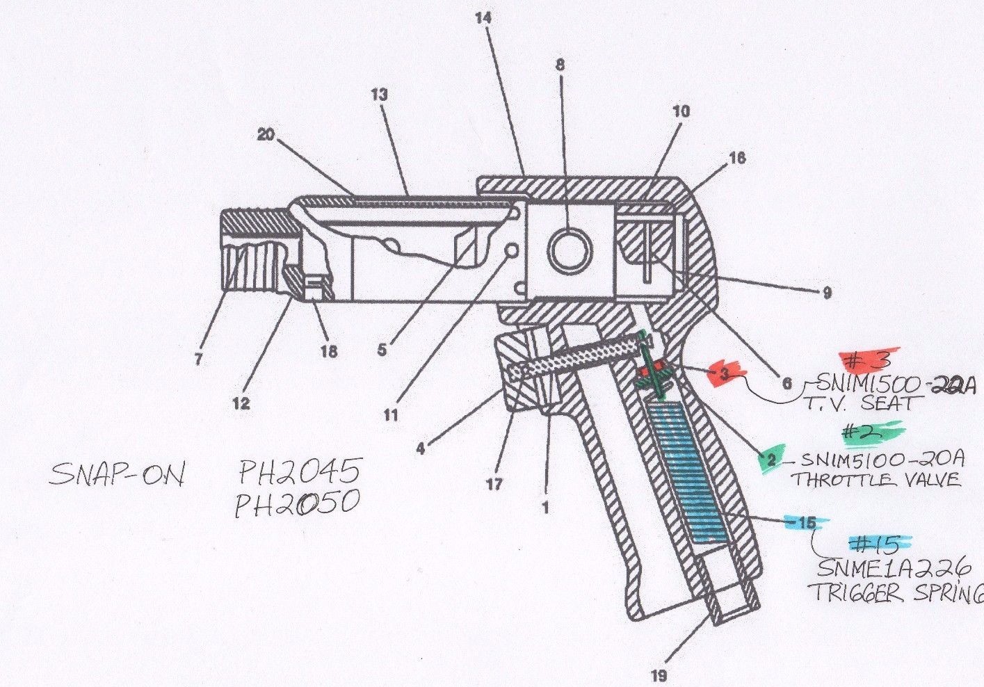 SNAP ON IM5100,PH50F,PH2045,PH2050,FAR720,FAR750,FAR7200,4035 THROTTLE VALVE KIT
