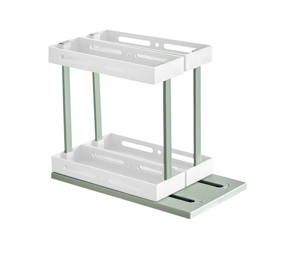 Spice Rack Save Space Foldable Rotating Multi-Function Sage Green - A0067