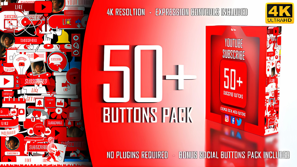 YouTube Subscribe Button Animation After Effects Template Bell Icon