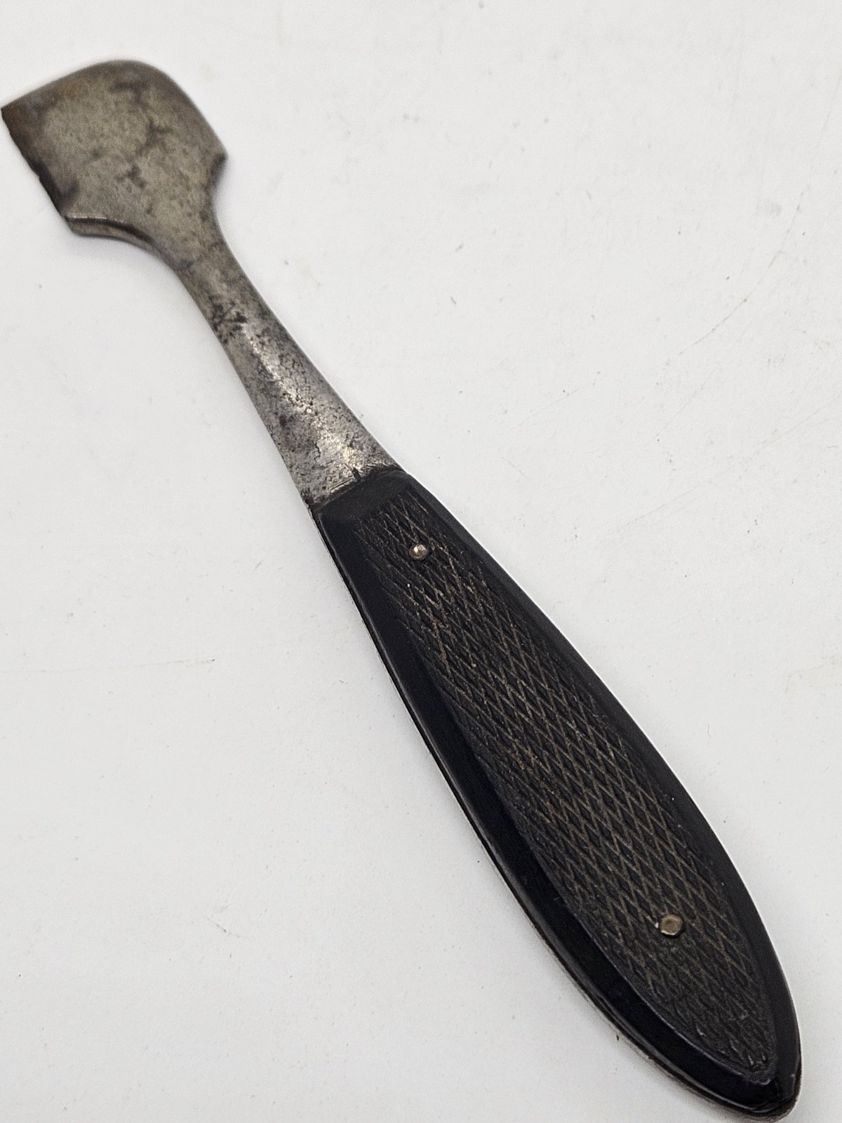 Antique 1800's U.S. Civil War Surgeon Doctors Bone Chisel Curette w/Ebony Handle