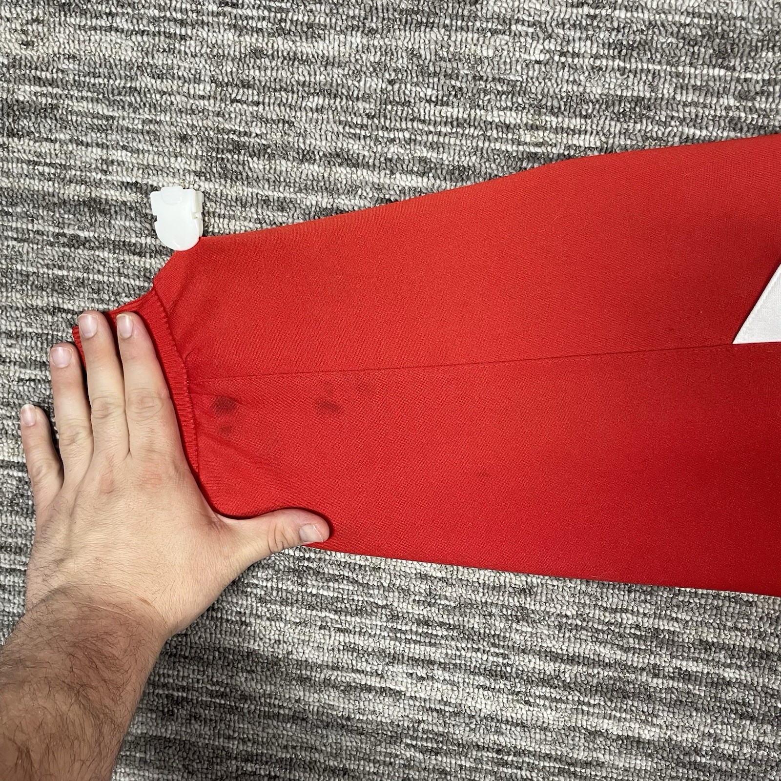 Vintage Adidas Red & Black Track Jacket White Striped Size XL (See Measurements)