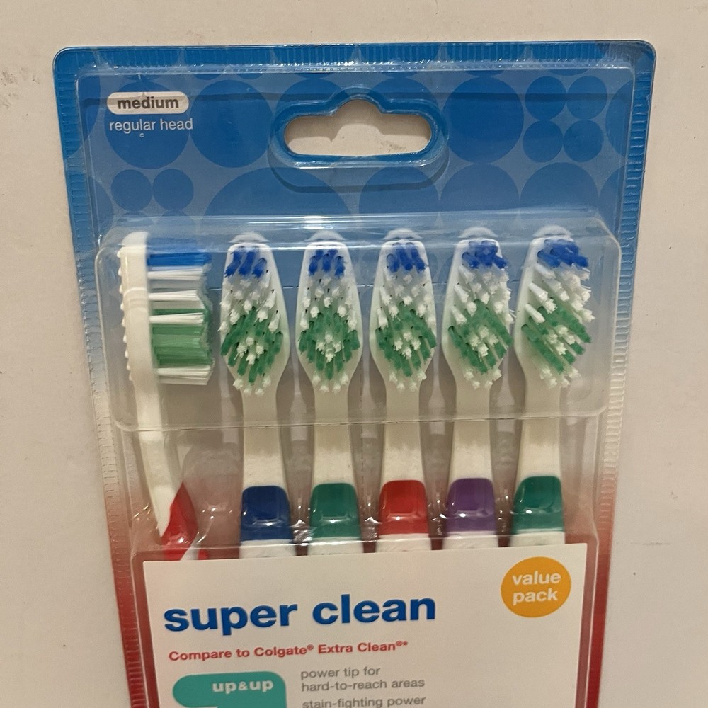 Up & Up Super Clean 6Pack Medium Regular Head Toothbrushes New Seal