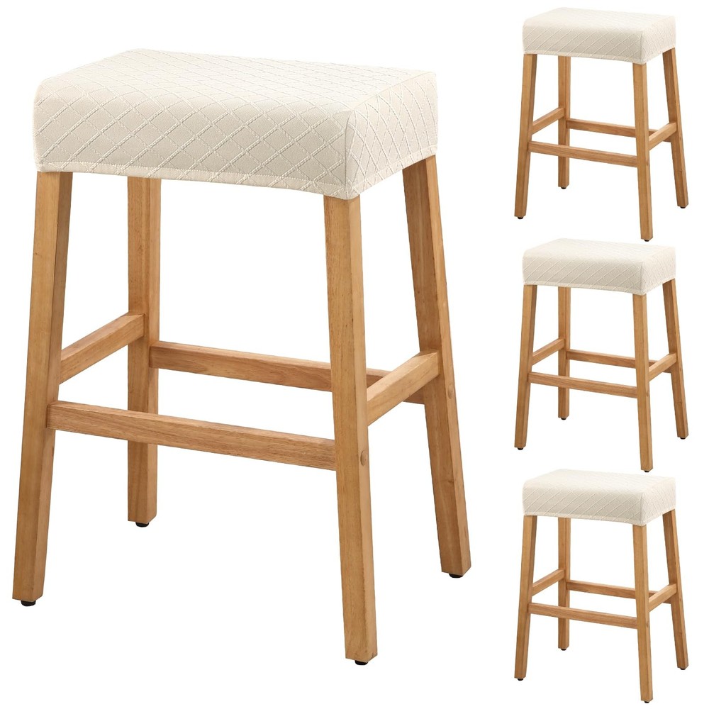 Stool Covers Rectangle - 4 Pack Stretch Waterproof Saddle Seat Cover Counter ...