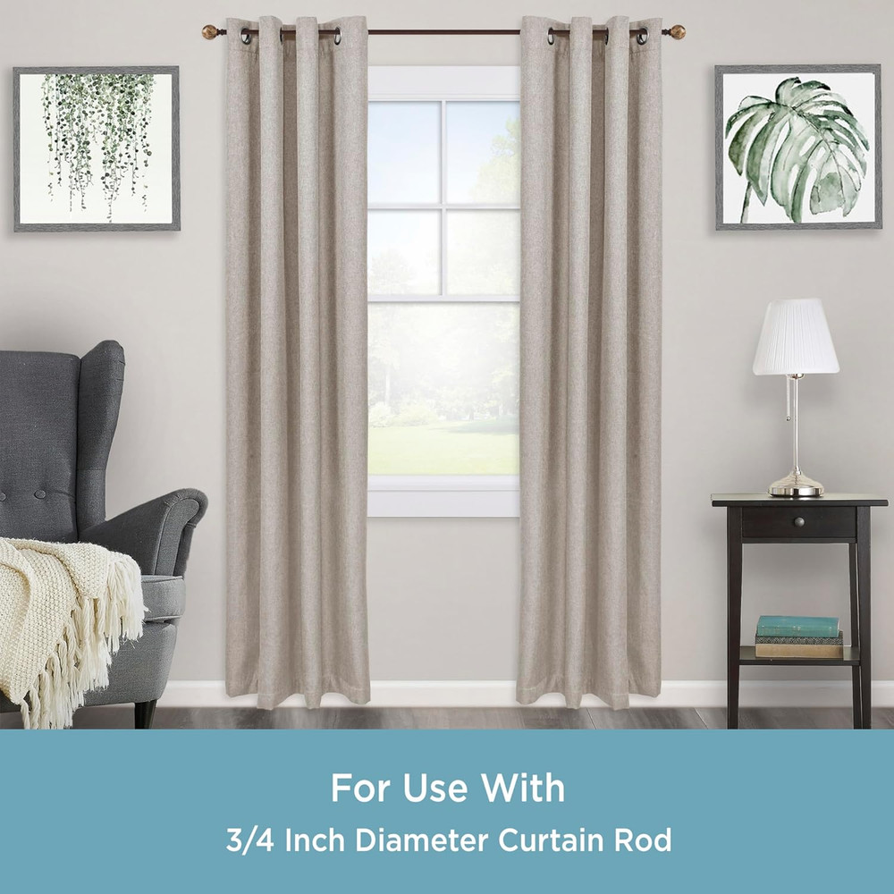 Adjustable Curtain Rod Brackets, Mocha (2-Pack)