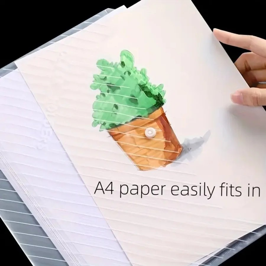 5pcs Folding File Bag Organizer Button Closure Mixed Colors Office School