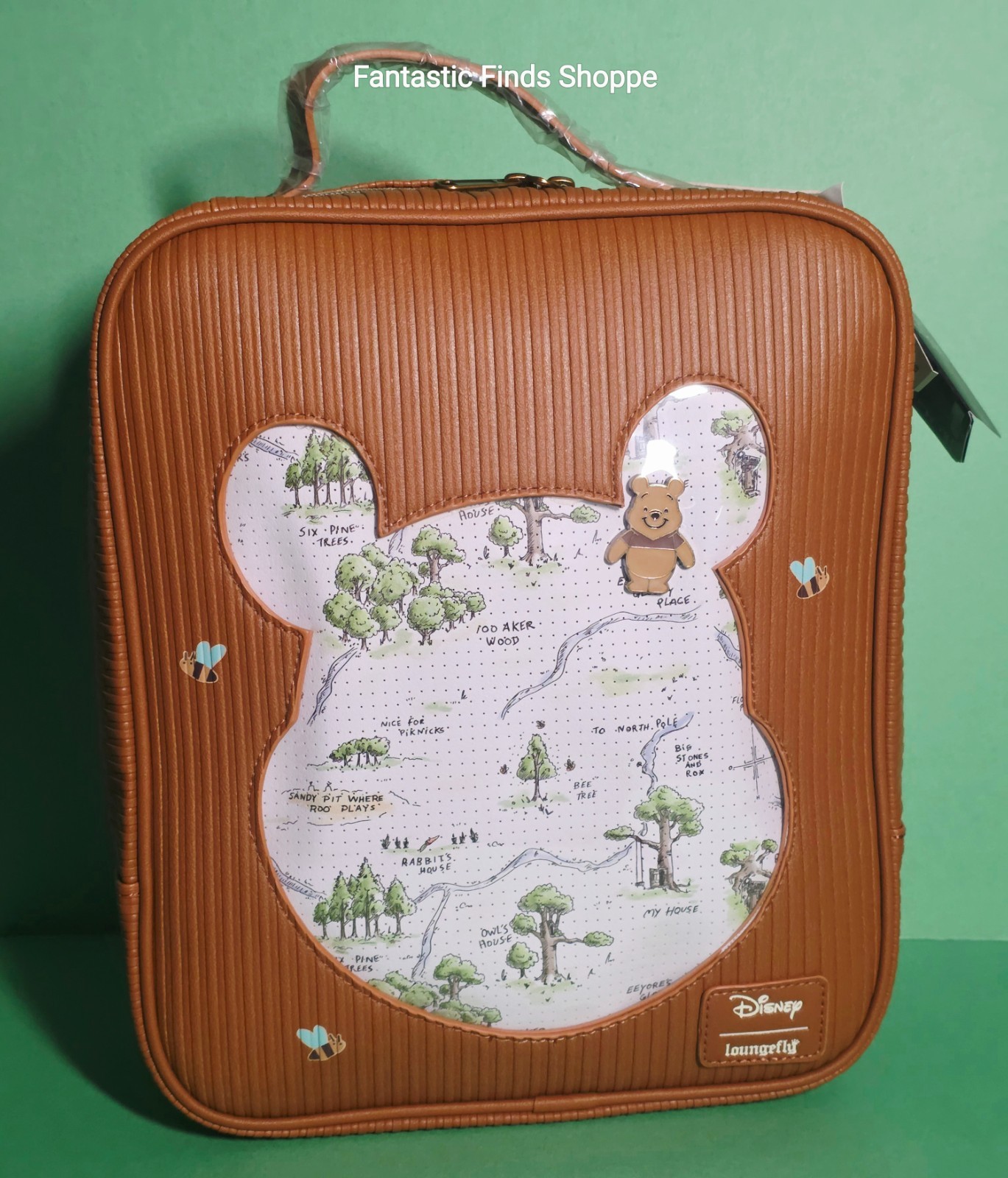 Loungefly Disney Winnie The Pooh Collector Pin Display Mini Backpack + Pin NWT