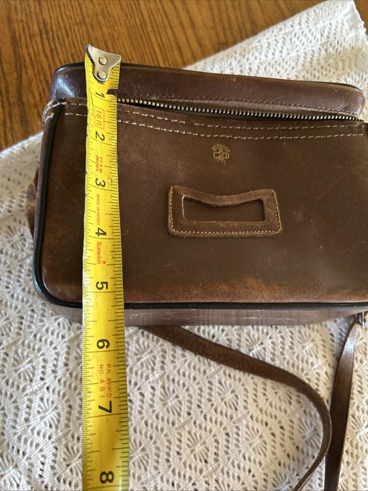 Vintage Service Brown Stitched Leather Camera Case & Strap