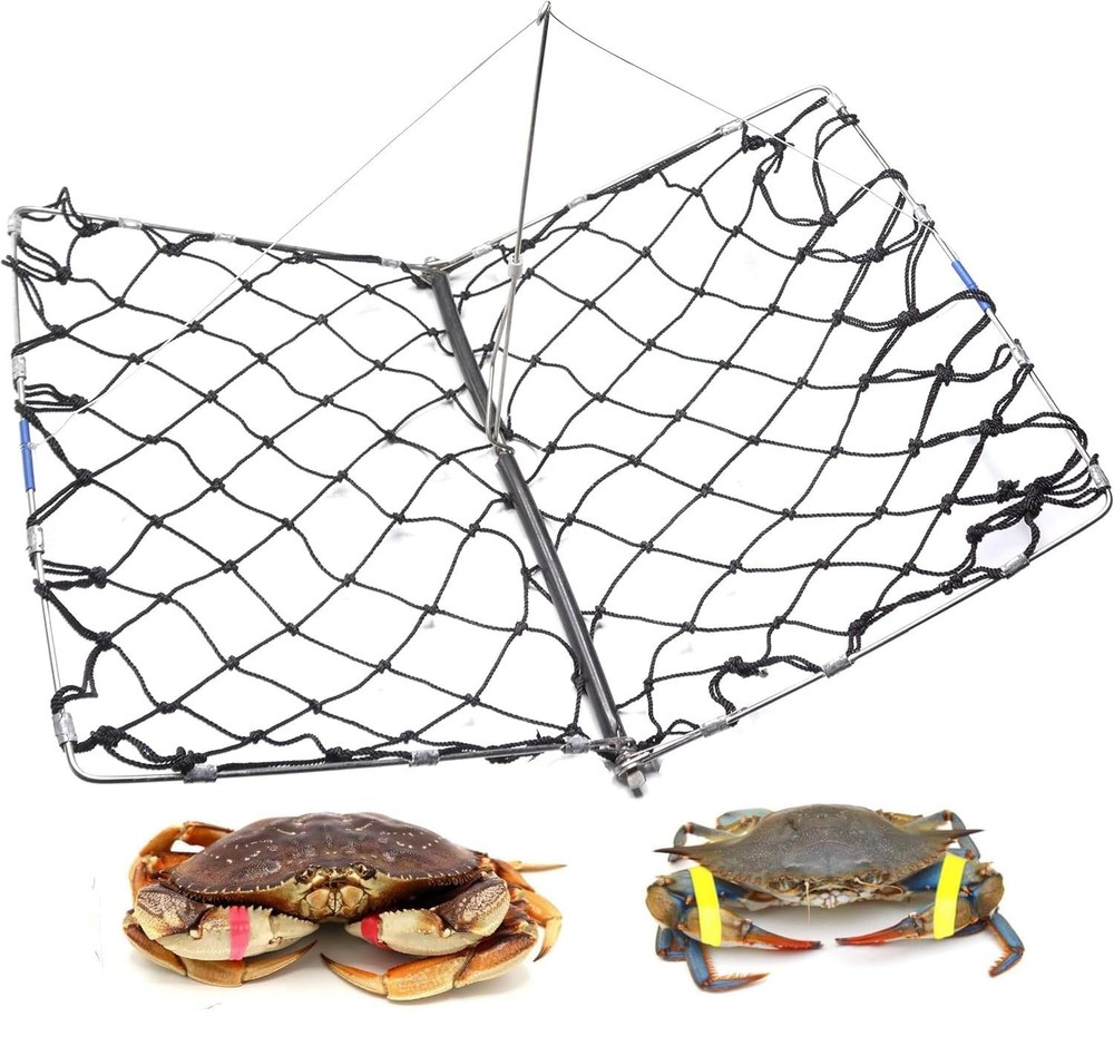 Foldable Crabjaw Trap with Clip - Redesigned Rectangle Castable Crab Hawk Pot...
