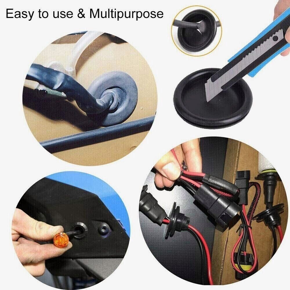 170PCS Rubber Grommet Firewall Hole Plug Electrical Wiring Gasket Assortment Kit