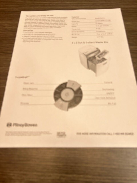 Pittney Bowes Shredder - SH39
