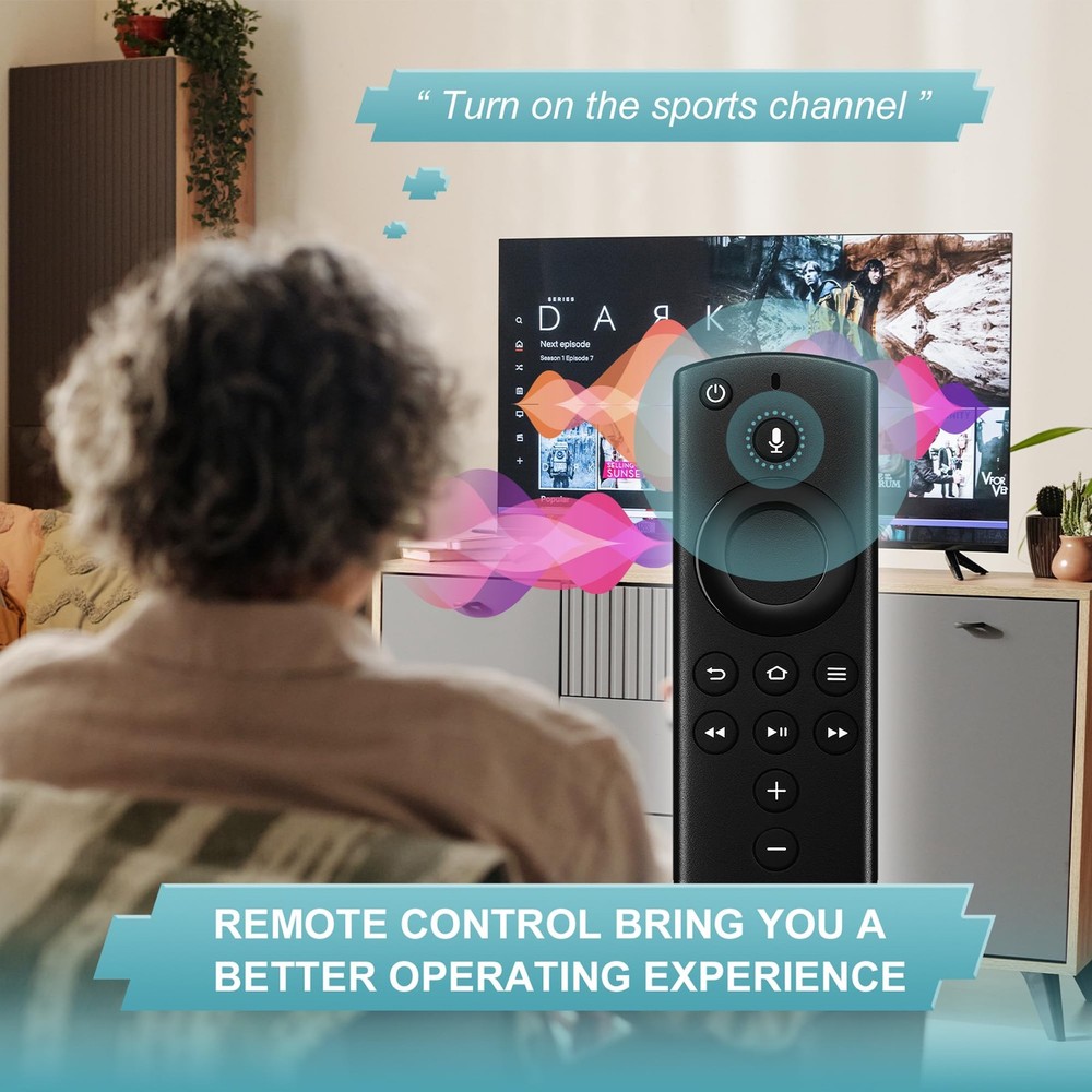 Voice Remote Replacement for Fire Smart Stick(2nd Gen, Lite),Stick Black