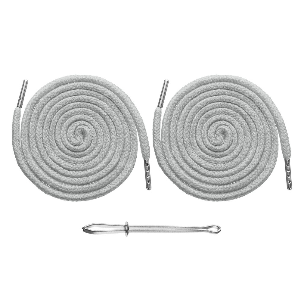 2pcs Drawstring Cords 51" Replacement Drawstring with Threader Light Gray