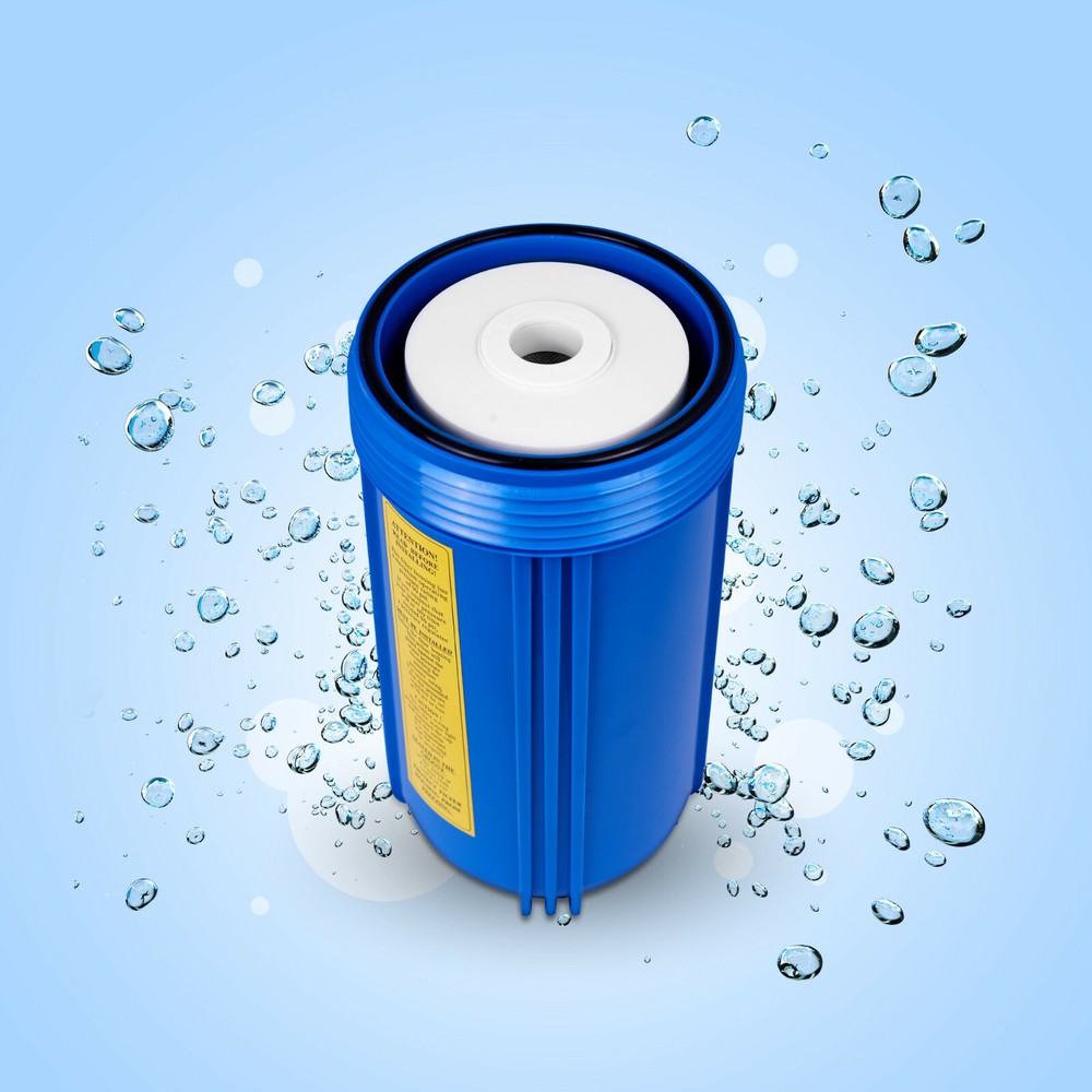 High Capacity Blue Whole House Water Filter System & Block Carbon Filter