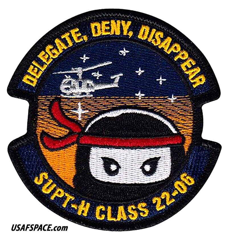 USAF SPECIALIZED PILOT TRAINING SQ-HELICOPTER-DELEGATE DENY DISAPPEAR-VEL PATCH