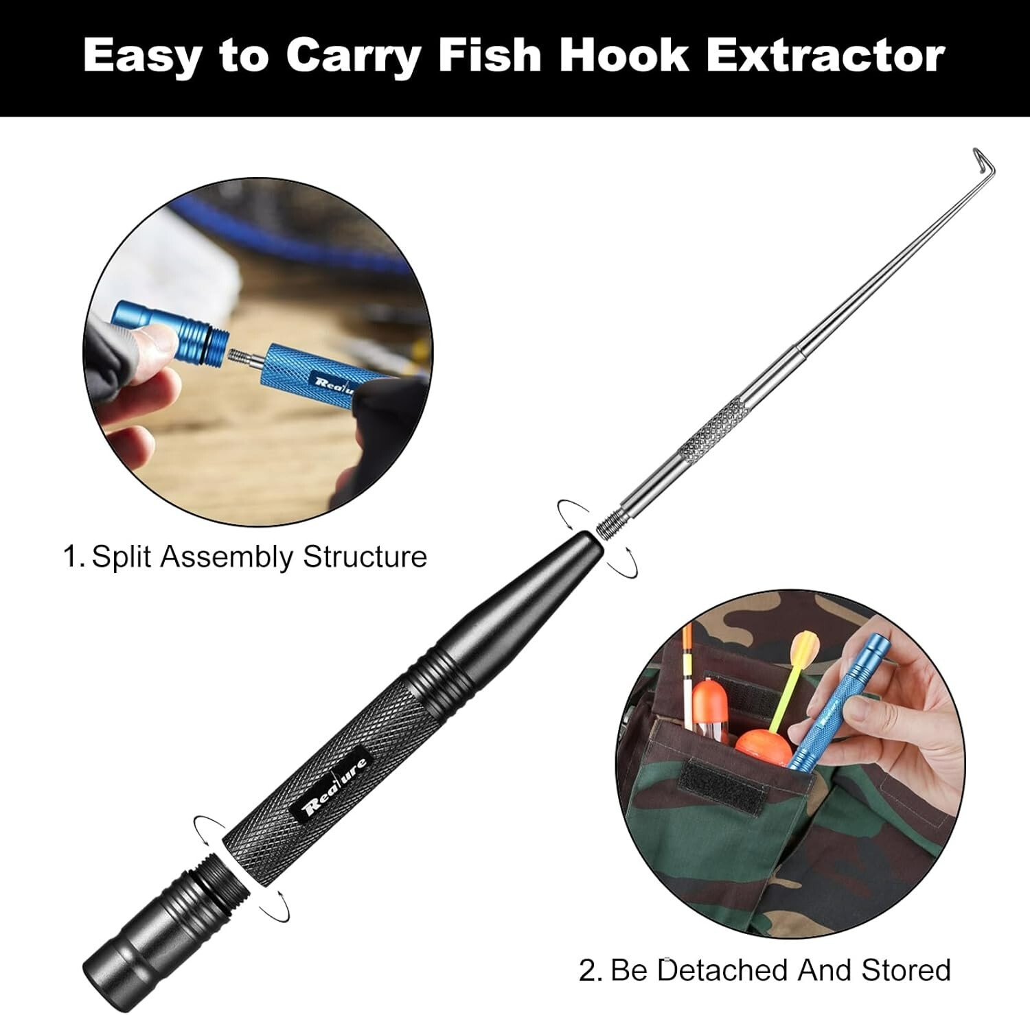 4PCS Easy Fish Hook Remover Detacher Fishing Hook Detacher Tackle Removal Tools