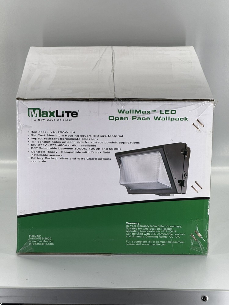 MaxLite WPOP28U-CSBCR WallMax LED Open Face Wallpack