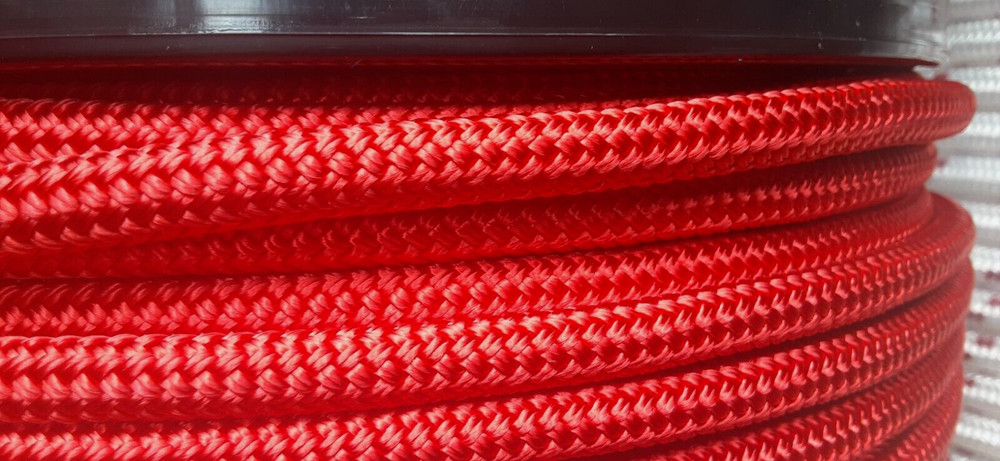 1/2 x 100 ft. Double Braid-Yacht Braid polyester rope. Red