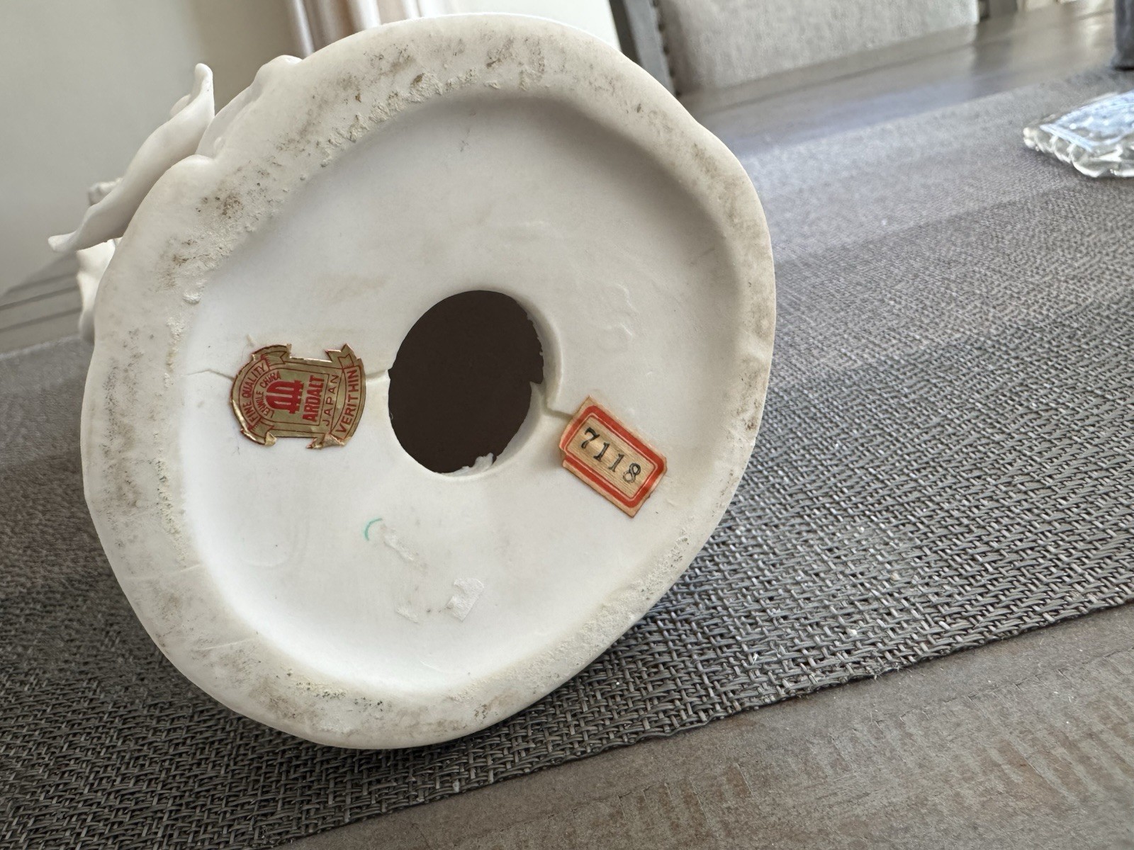 14” Porcelain Guanyin Figure Statue Marked Japan