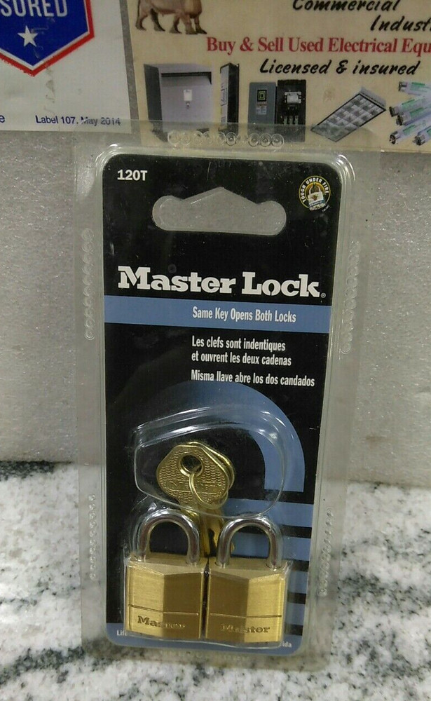 Master Lock 120T Padlock, Solid Brass Lock, 3/4 in. Wide (L25LOBBY