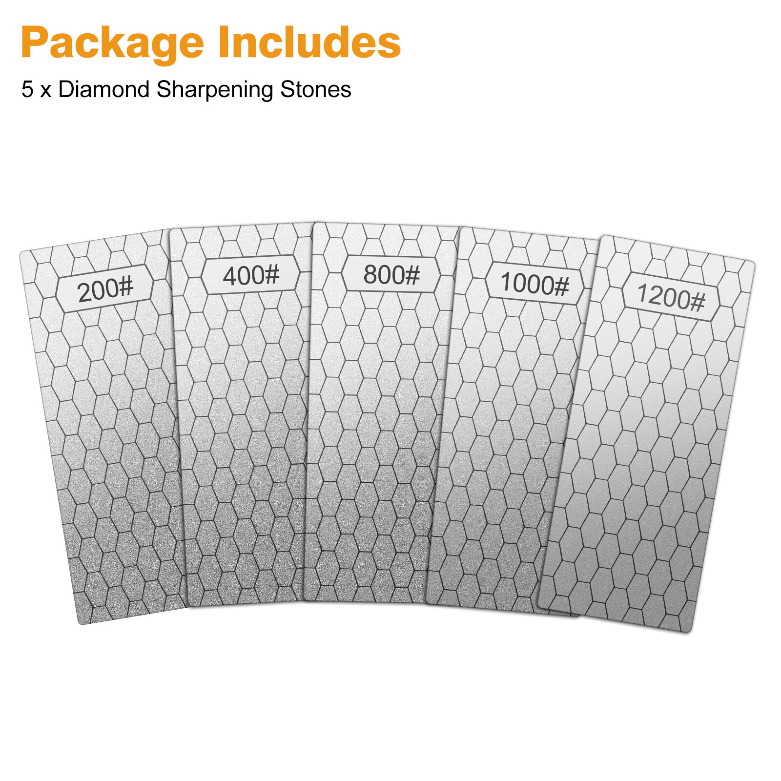 5pcs Diamond Grinding Sharpening Plate 200-1200 Grit Whetstone Stone for Knife