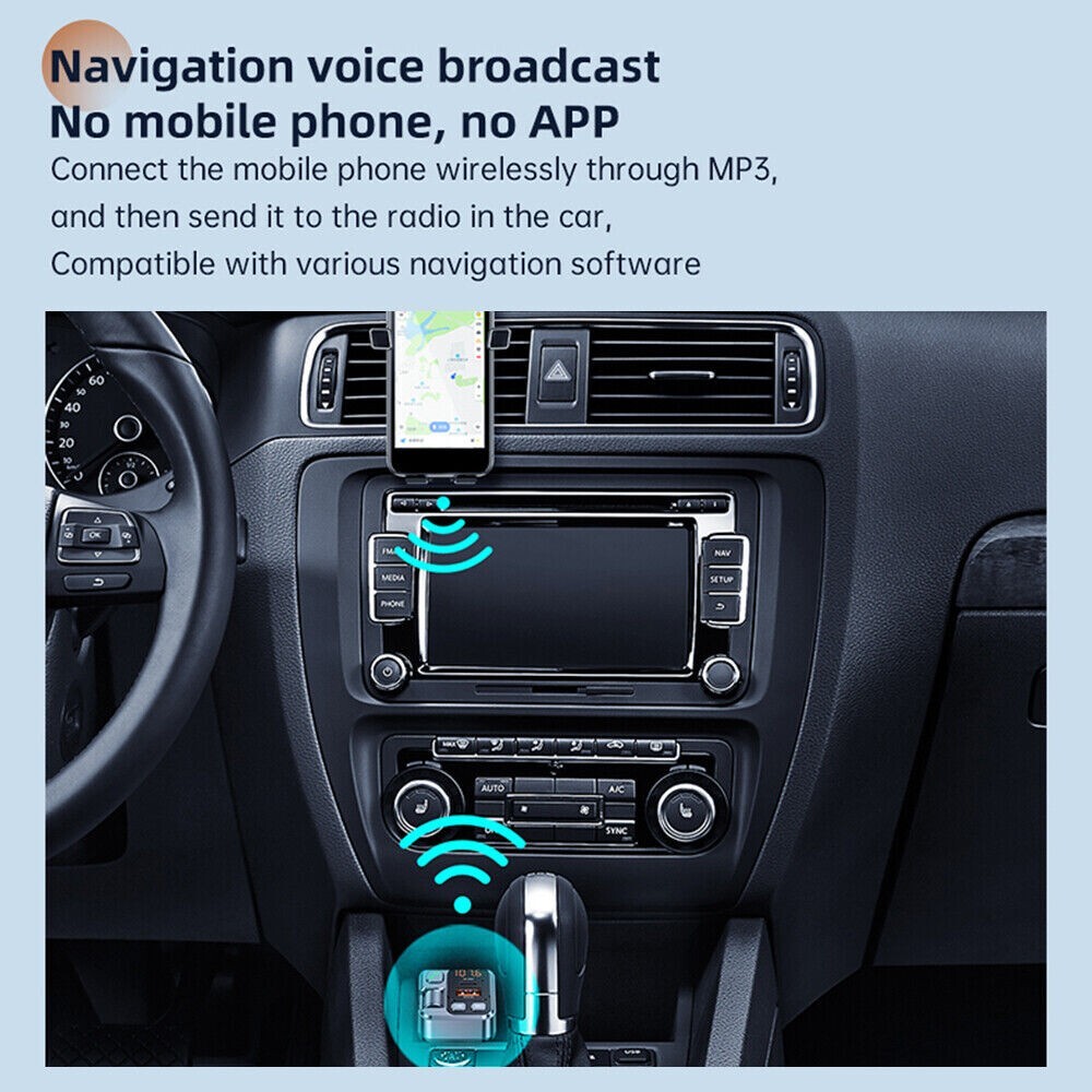 Bluetooth 5.1 Car Wireless FM Transmitter Adapter PD 30W USB Charger Hands-Free